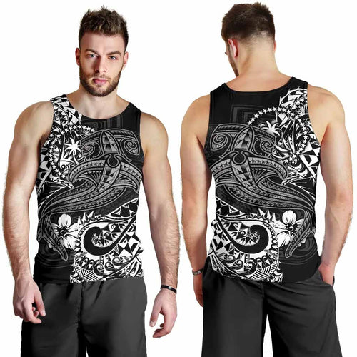 Chuuk Men Tank Top - White Shark Polynesian Tattoo