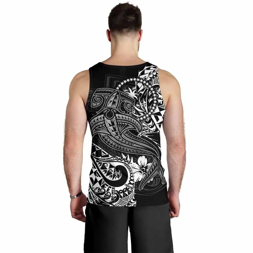 Chuuk Men Tank Top - White Shark Polynesian Tattoo
