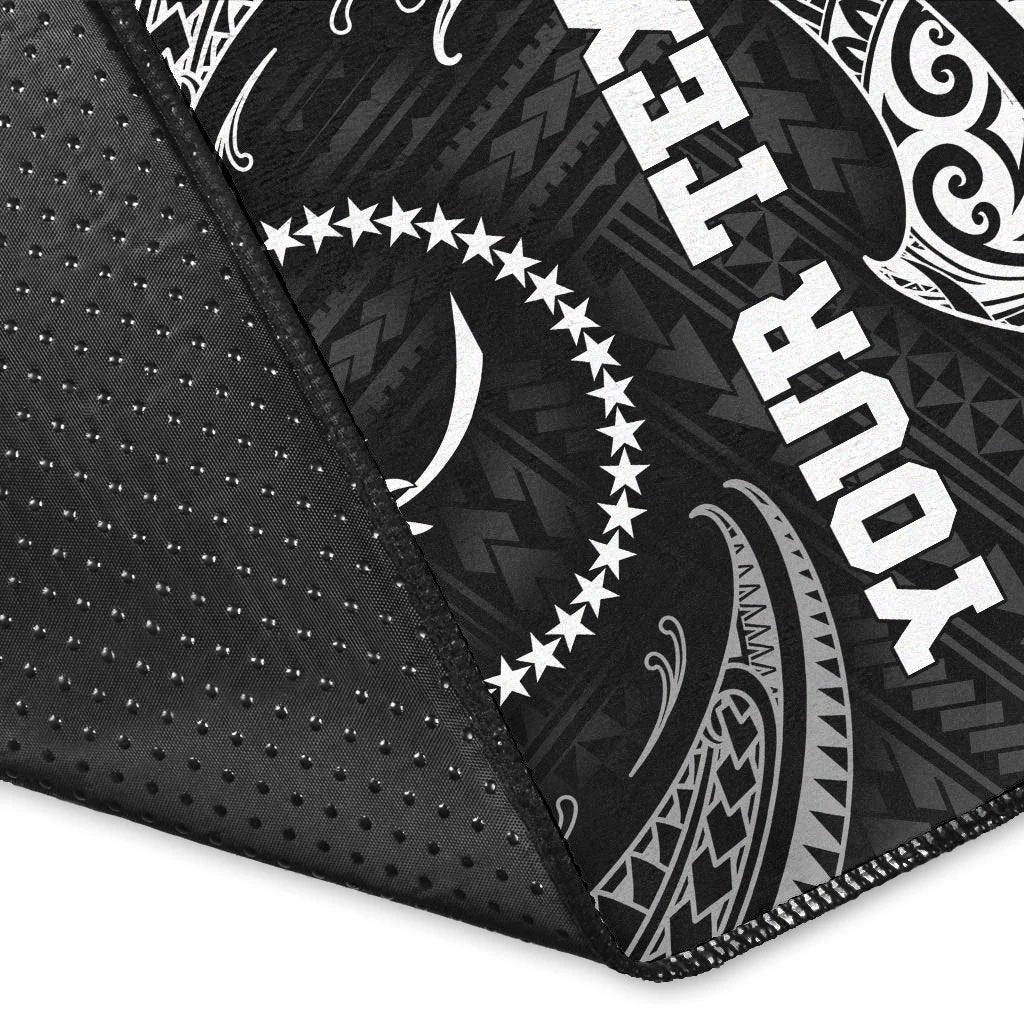 Chuuk Micronesia Custom Personalised Area Rug - White Tribal Wave