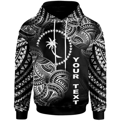 Chuuk Micronesia Custom Personalized Hoodie - Chuuk Tribal Flower White