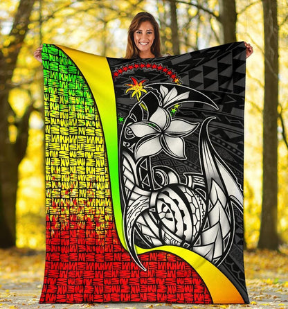 Chuuk Micronesia Premium Blanket Reggae - Turtle With Hook