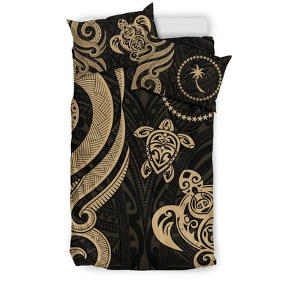 Chuuk Micronesian Bedding Set - Gold Tentacle Turtle