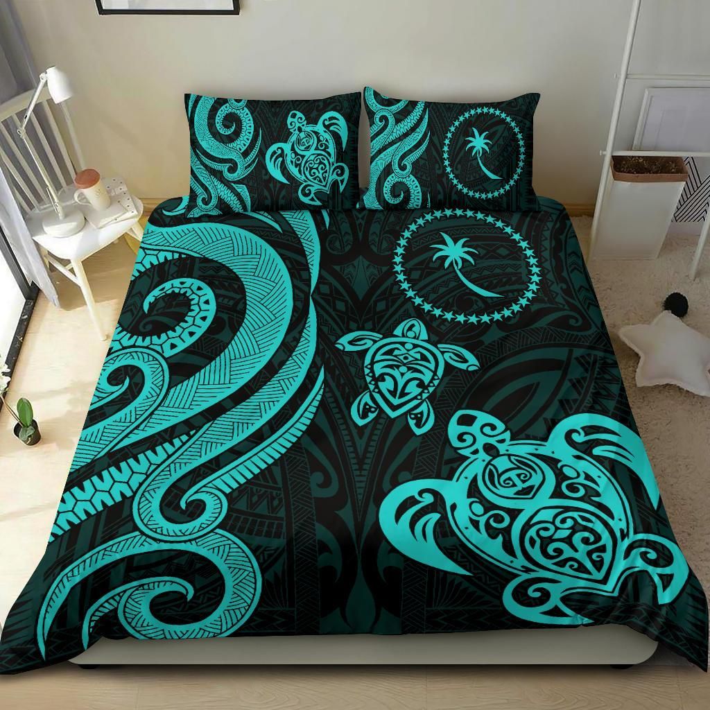 Chuuk Micronesian Bedding Set - Turquoise Tentacle Turtle