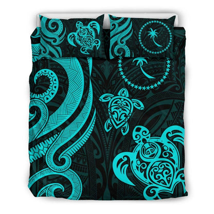 Chuuk Micronesian Bedding Set - Turquoise Tentacle Turtle