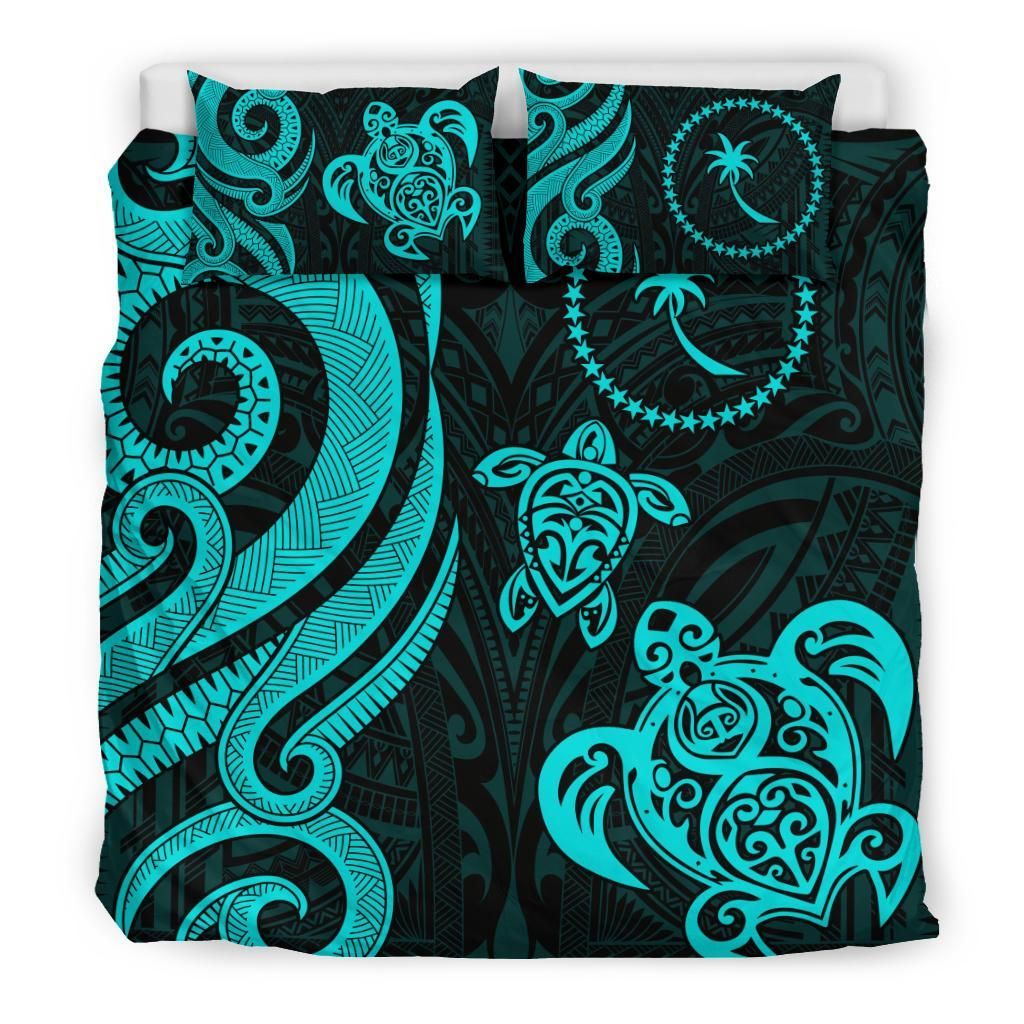 Chuuk Micronesian Bedding Set - Turquoise Tentacle Turtle