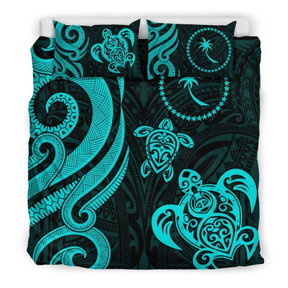 Chuuk Micronesian Bedding Set - Turquoise Tentacle Turtle