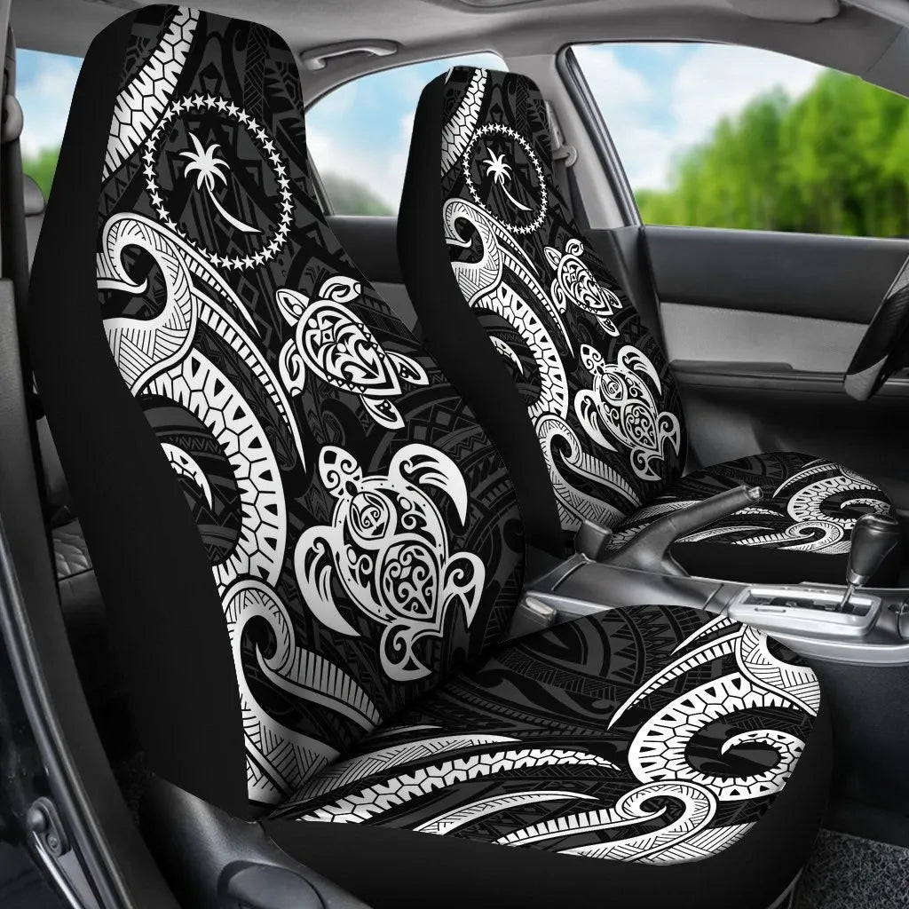 Chuuk Micronesian Car Seat Covers - White Tentacle Turtle