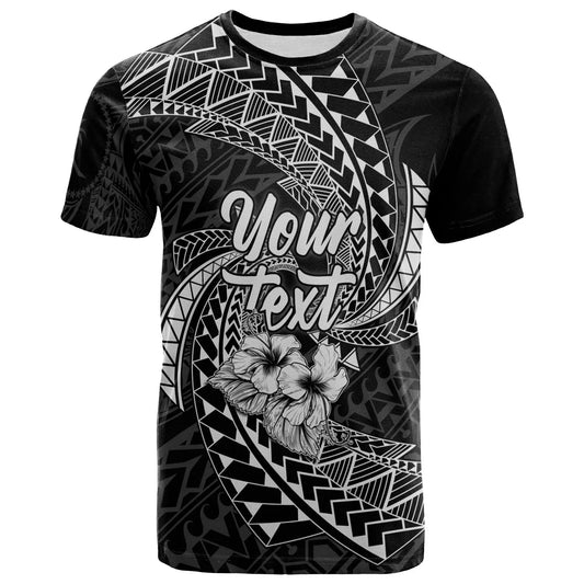 Chuuk Micronesian Custom Personalised T-Shirt White - Spiral Pattern Hibiscus