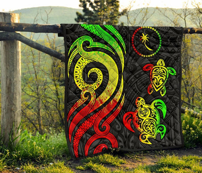 Chuuk Micronesian Premium Quilt - Reggae Tentacle Turtle