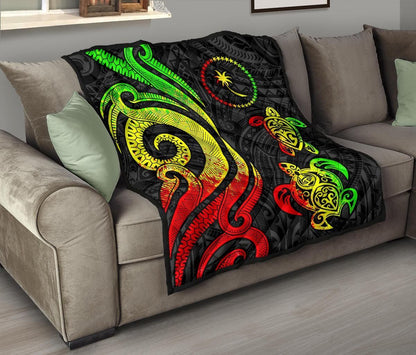 Chuuk Micronesian Premium Quilt - Reggae Tentacle Turtle