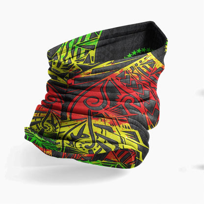 Chuuk Neck Gaiter - Polynesian Pattern Reggae