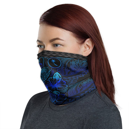 Chuuk Neck Gaiter - Turtle Hibiscus Blue