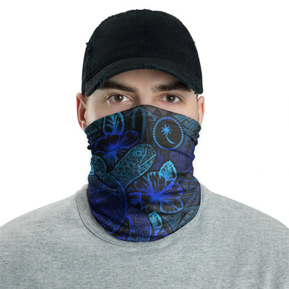 Chuuk Neck Gaiter - Turtle Hibiscus Blue