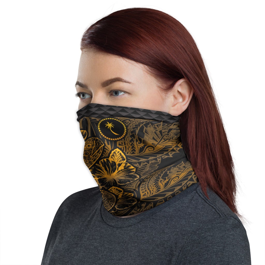 Chuuk Neck Gaiter - Turtle Hibiscus Gold