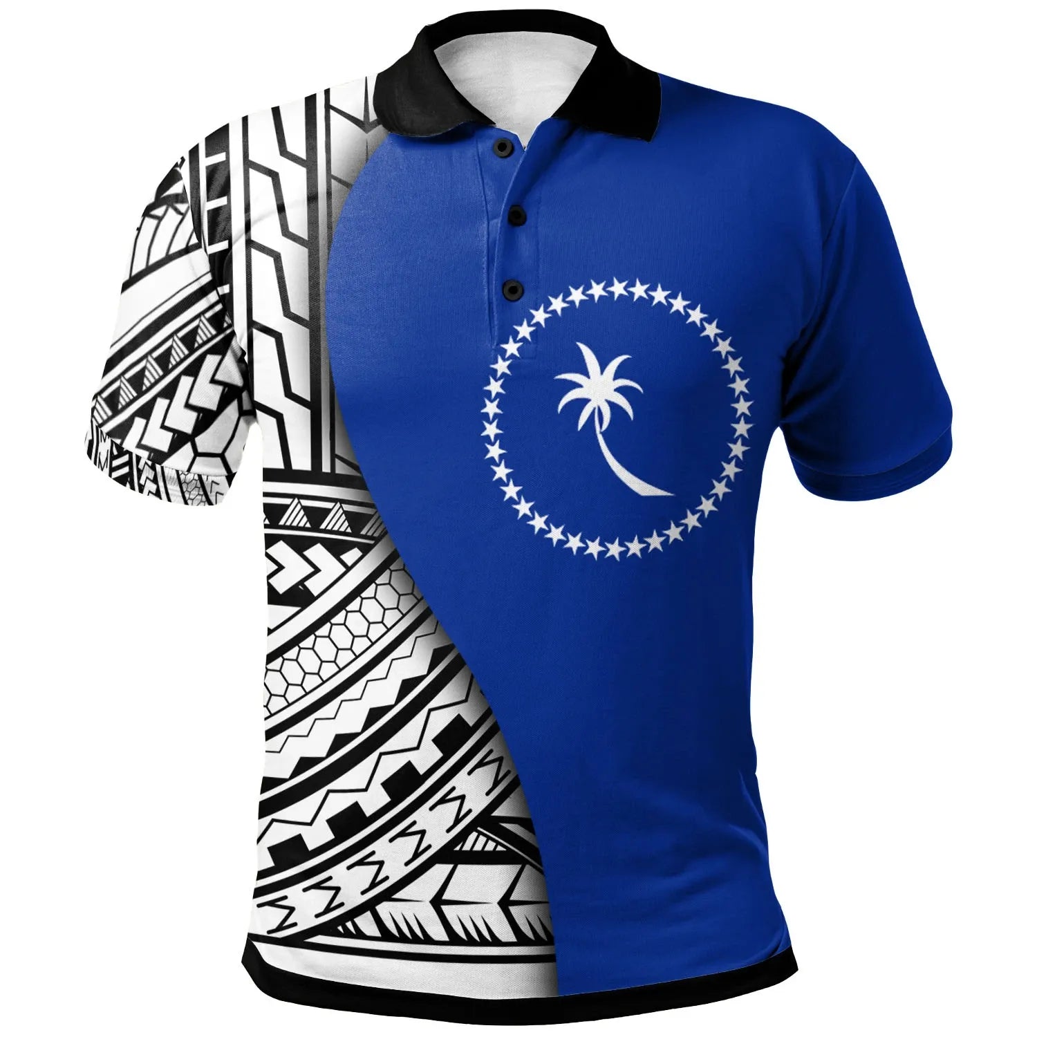 Chuuk Polo Shirt - Coat Of Arm and Polynesian Patterns