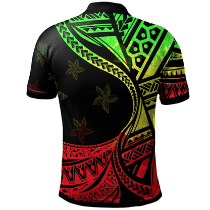 Chuuk Polo Shirt - Plumeria Flowers Reggae Version