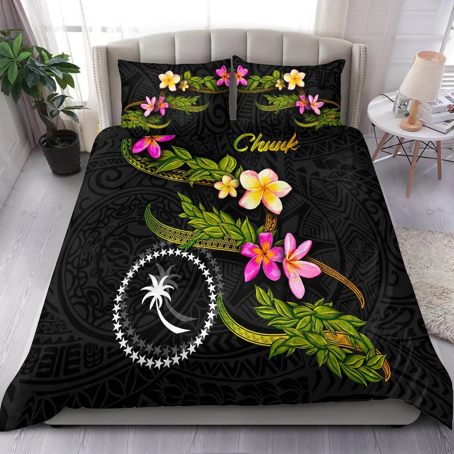 Chuuk Polynesian Bedding Set - Plumeria Tribal