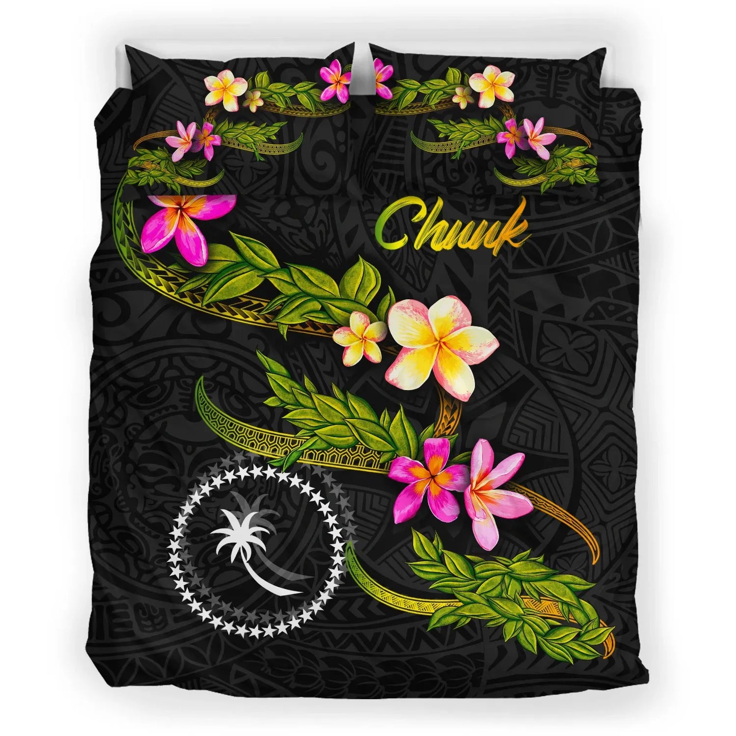 Chuuk Polynesian Bedding Set - Plumeria Tribal