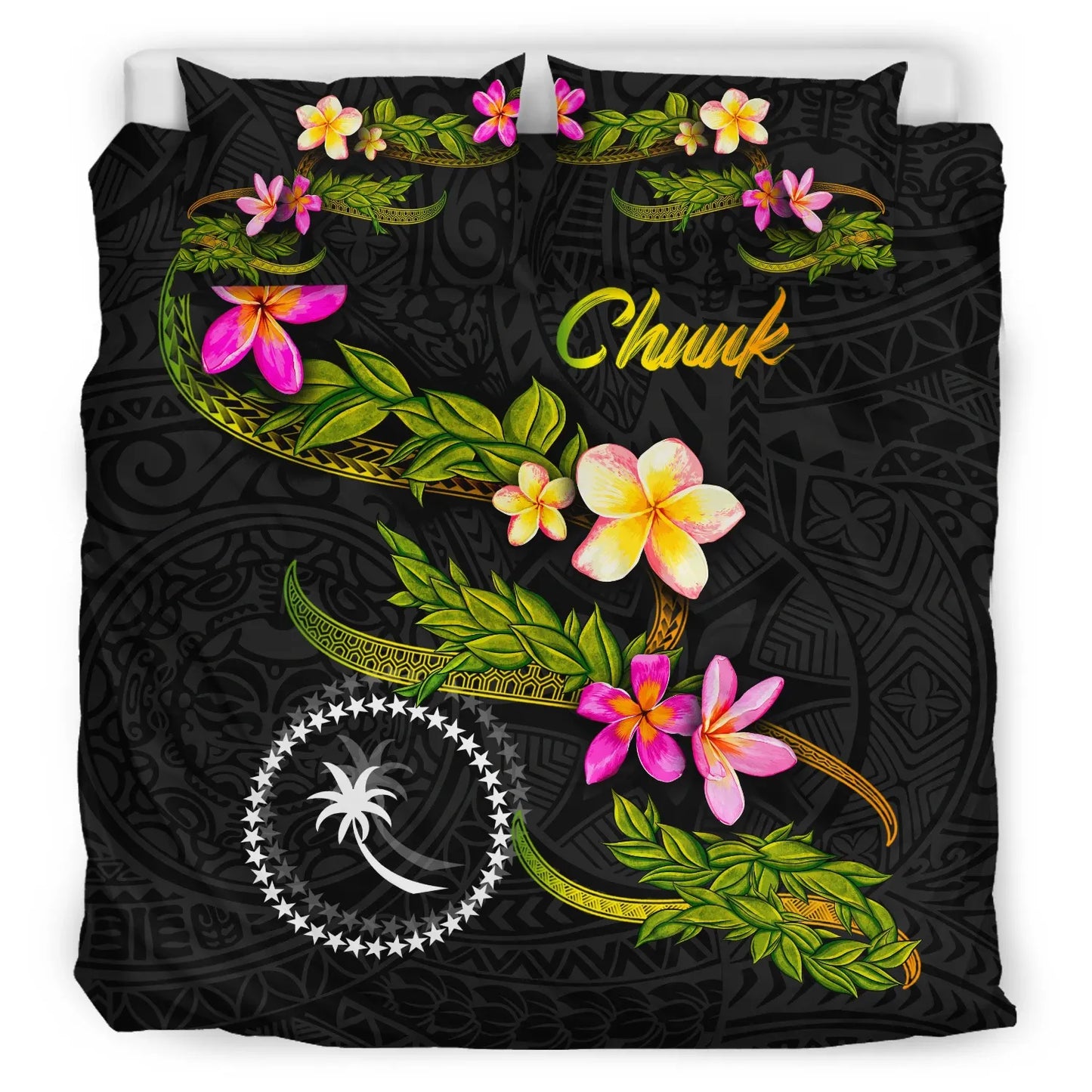 Chuuk Polynesian Bedding Set - Plumeria Tribal