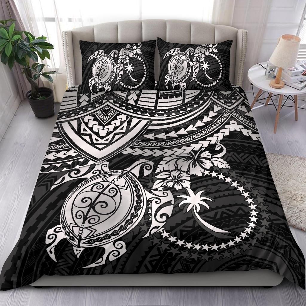 Chuuk Polynesian Duvet Cover Set - White Turtle