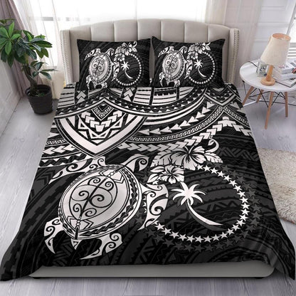 Chuuk Polynesian Duvet Cover Set - White Turtle