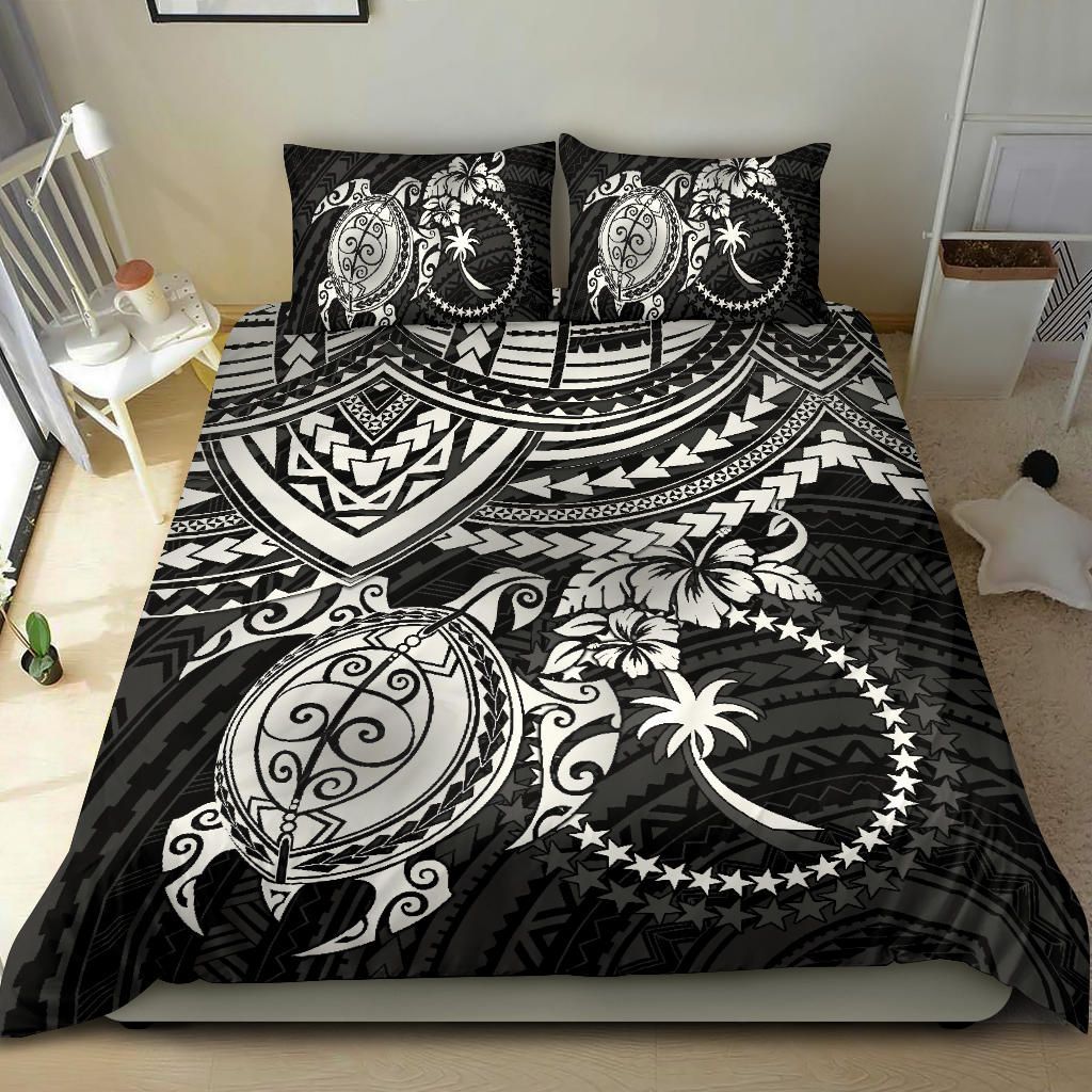 Chuuk Polynesian Duvet Cover Set - White Turtle