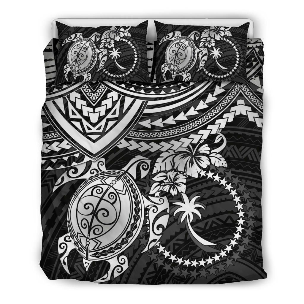 Chuuk Polynesian Duvet Cover Set - White Turtle