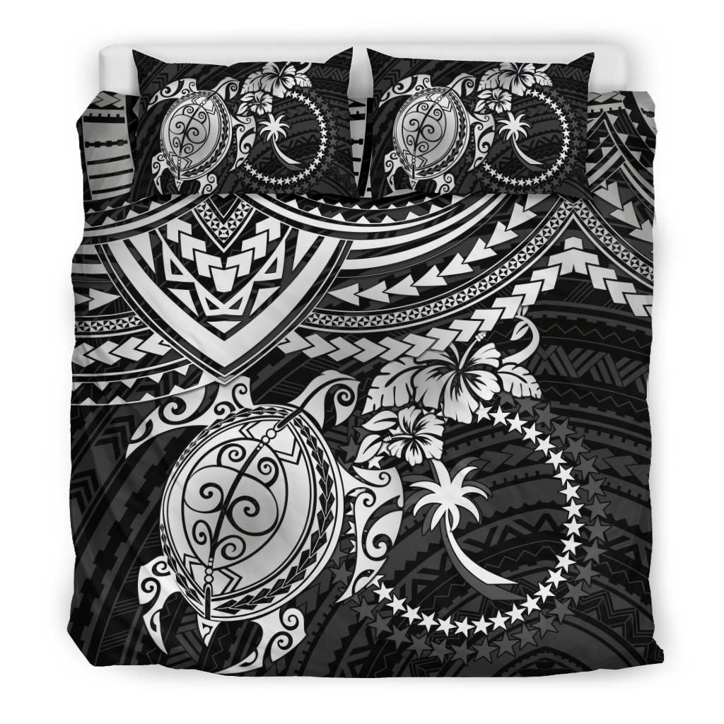 Chuuk Polynesian Duvet Cover Set - White Turtle
