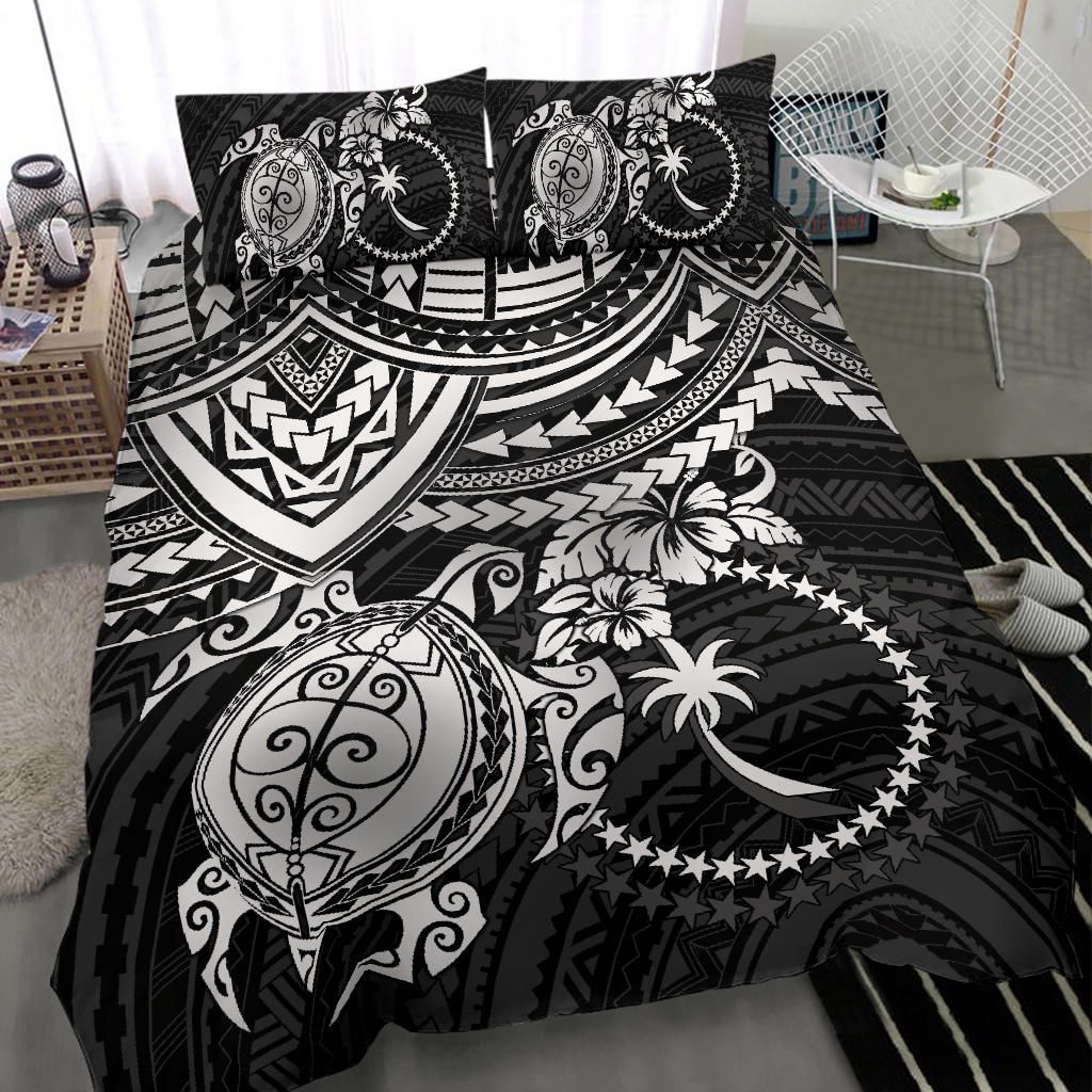 Chuuk Polynesian Duvet Cover Set - White Turtle