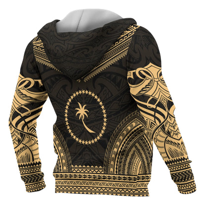 Chuuk Polynesian Chief Custom Personalised Hoodie - Gold Version