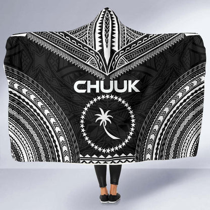 Chuuk Polynesian Chief Hooded Blanket - Black Version