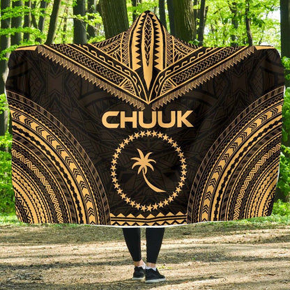 Chuuk Polynesian Chief Hooded Blanket - Gold Version