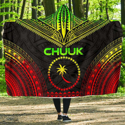 Chuuk Polynesian Chief Hooded Blanket - Reggae Version