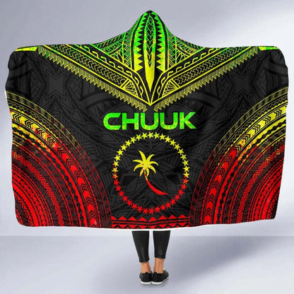 Chuuk Polynesian Chief Hooded Blanket - Reggae Version