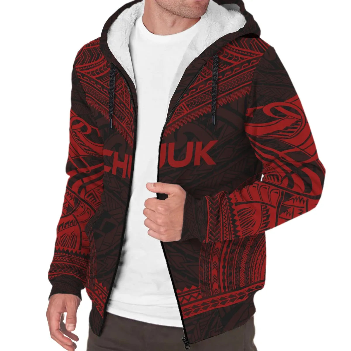 Chuuk Sherpa Hoodie - Polynesian Chief Red Version