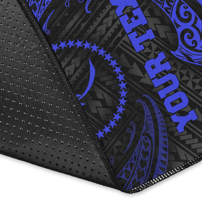 Chuuk Polynesian Custom Personalised Area Rug - Blue Tribal Wave