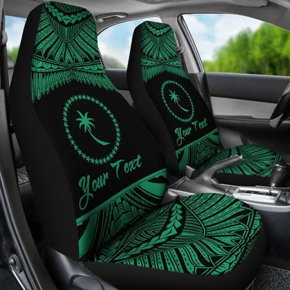 Chuuk Polynesian Custom Personalised Car Seat Covers - Pride Green Version