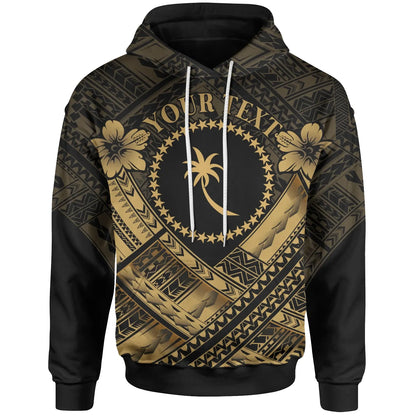 Chuuk Polynesian Custom Personalised Hoodie - Chuuk Gold Seal Camisole Hibiscus Style