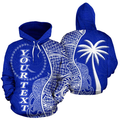 Chuuk Polynesian Custom Personalised Hoodie Coconut Blue