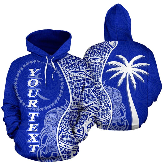 Chuuk Polynesian Custom Personalised Hoodie Coconut Blue