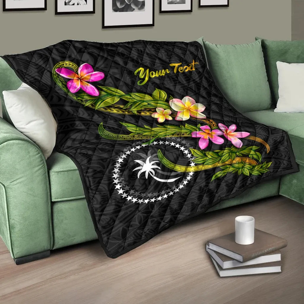 Chuuk Polynesian Custom Personalised Quilt - Plumeria Tribal