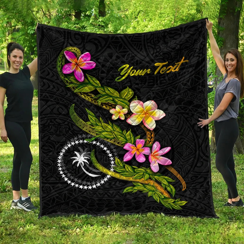 Chuuk Polynesian Custom Personalised Quilt - Plumeria Tribal
