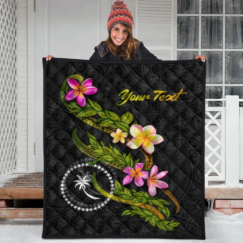Chuuk Polynesian Custom Personalised Quilt - Plumeria Tribal