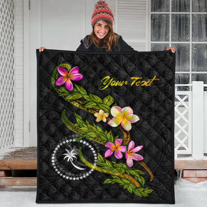 Chuuk Polynesian Custom Personalised Quilt - Plumeria Tribal