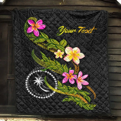 Chuuk Polynesian Custom Personalised Quilt - Plumeria Tribal