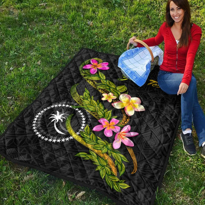 Chuuk Polynesian Custom Personalised Quilt - Plumeria Tribal