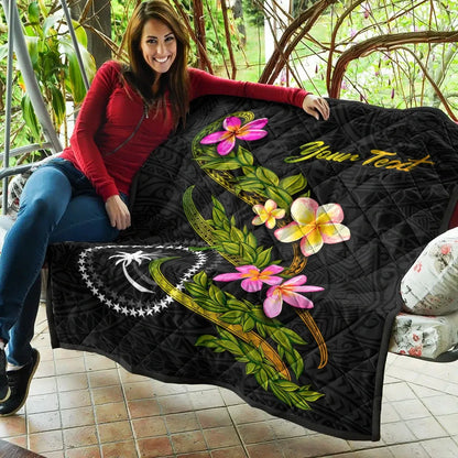 Chuuk Polynesian Custom Personalised Quilt - Plumeria Tribal