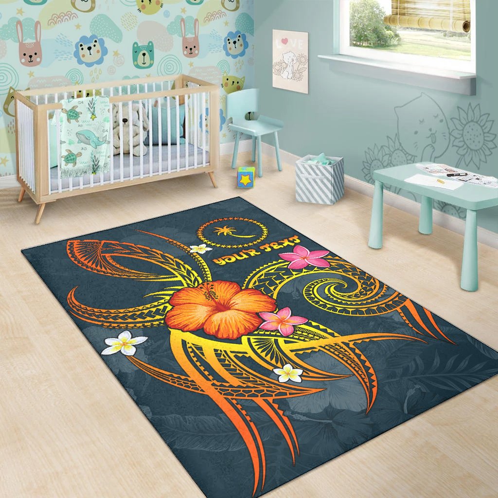 Chuuk Polynesian Personalised Area Rug - Legend of Chuuk (Blue)