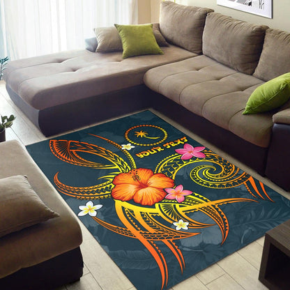 Chuuk Polynesian Personalised Area Rug - Legend of Chuuk (Blue)