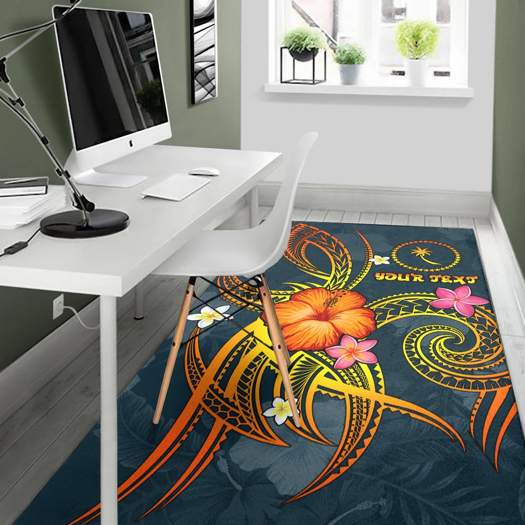 Chuuk Polynesian Personalised Area Rug - Legend of Chuuk (Blue)